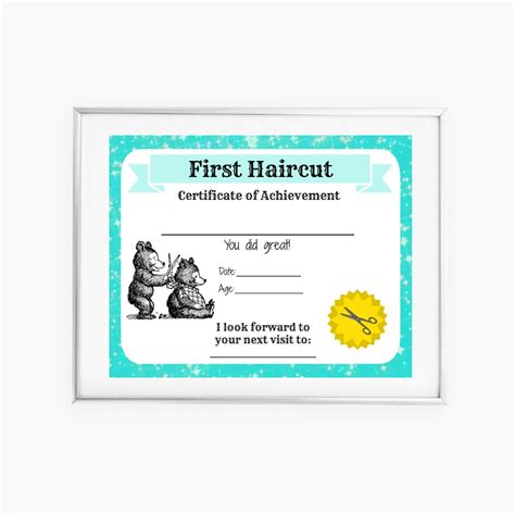 haircut certificate baby  haircut photo certificate baby