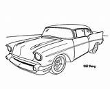 Chevy 1955 Bel Drawing Coloring Air 55 Template Sketch sketch template