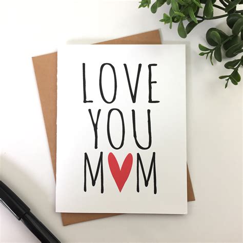 love  mom card mom heart card unique mothers day card  love