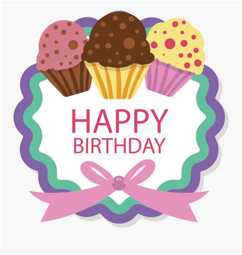 cupcake clipart label happy birthday topper printable