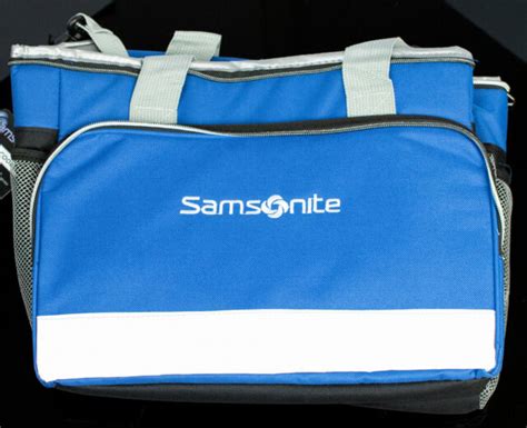 samsonite  cans collapsible cooler bag outdoors summer blue  sale  ebay