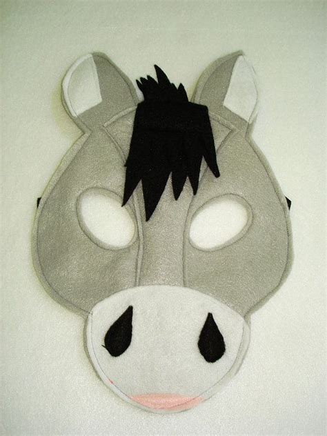 childrens donkey farm animal felt mask etsy   felt mask