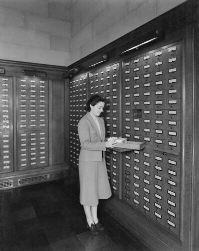photograph of card catalog in central search room 1942
