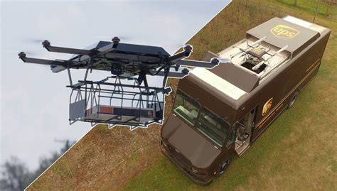 ups drone launched  truck  delivery route slashgear