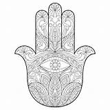 Fatima Hamsa Illustrazione Amulet sketch template