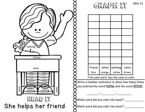 trick word color  graph fundations trick words trick words