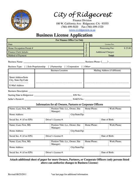 business license template fill  printable fillable blank