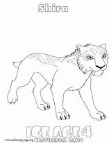 Ice Age Coloring Shira Colouring Pages Collision Course Diego Saber Cat Tiger Toothed Continental Drift Female Characters Popular sketch template