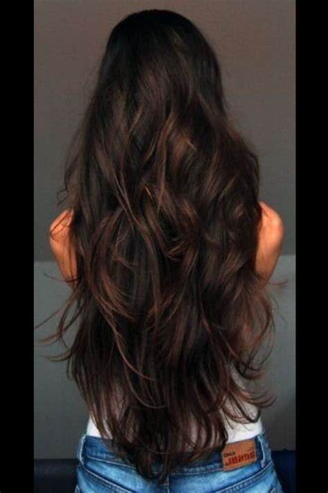 Long Dark Hair Style Shiny Healthy Hair Romance Curls
