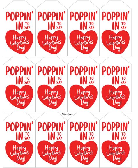 printable   poppin valentines day