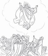 Jesus Coloring Heaven Pages Ascends Tomb Empty Ascension Printable Clipart Drawing Bible Color Kids Supercoloring Good Coming Ascending Shepherd Second sketch template