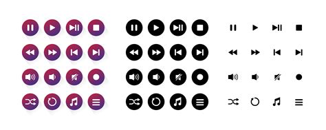 media player icons vector art icons  graphics