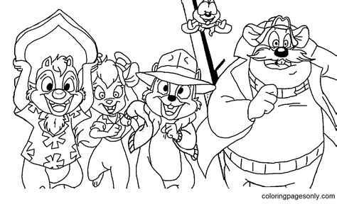 rescue rangers coloring pages coloring pages