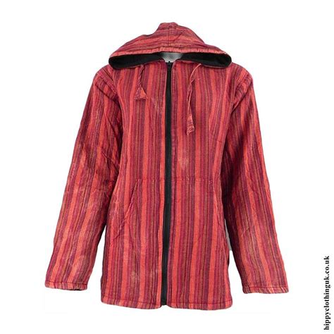 red fleece lined cotton hooded jacket smallmedium mystical mayhem
