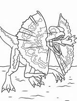 Dilophosaurus Attacks sketch template