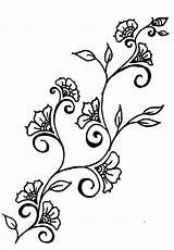 Henna Vine Vines Flower Drawing Drawings Patterns Tattoo Leaves Flowers Easy Tattoos sketch template