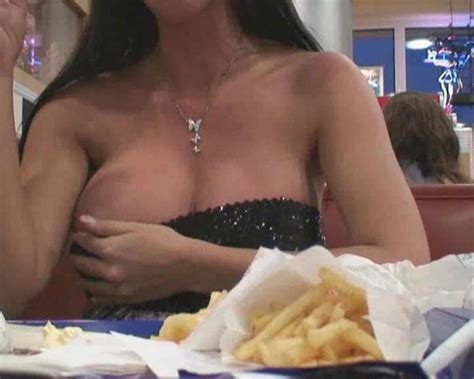 Chick Flashing In A Fast Food Restaurant Alpha Porno