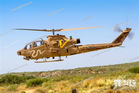 Israeli Air Force Iaf Helicopter Bell Ah 1 Cobra In Flight Stock