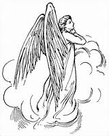 Coloring Wings Pages Angel Print Popular sketch template