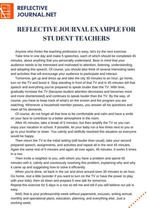 reflective journal   student teachers   teach