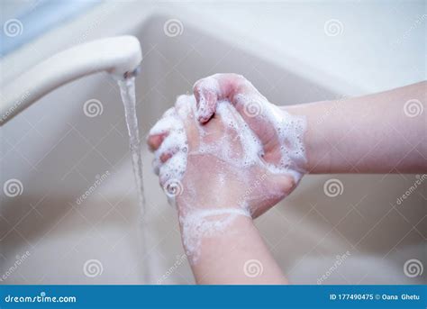washing  hands  soap  water   important stock image