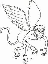 Oz Wizard Flying Monkey Coloring Pages Drawing Winged Monkeys Printable Maldonado Print Getdrawings sketch template