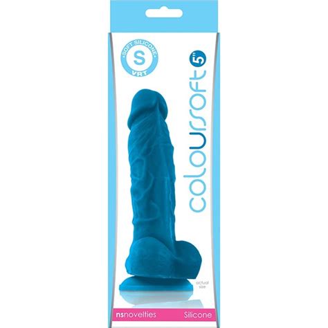 coloursoft 5 soft dildo blue sex toys and adult novelties adult