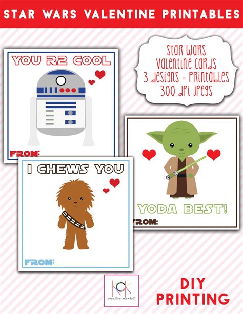star wars printable valentine cards  tags