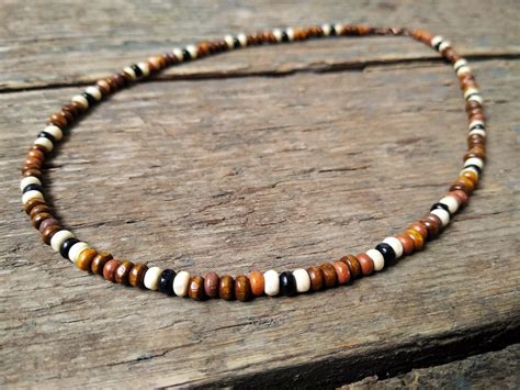 wooden necklace  men wood bead necklace man necklace etsy