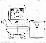 Hazmat Drum Worker Hazardous Coloring Clipart Cartoon Removal Materials Outlined Vector Thoman Cory Regarding Notes sketch template