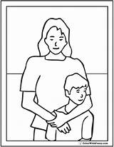 Son Coloring Pages Mother Mothers Mom Printable Color Print Getcolorings Colorwithfuzzy sketch template