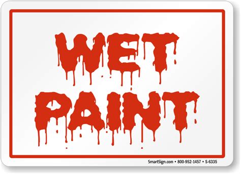 wet paint sign
