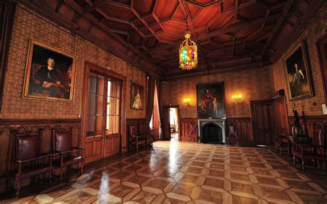interior room indoors painting wooden surface ancient door chandeliers castle crimea