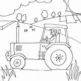 Ferme Tracteur Coloring Farmer Granjero Ocupaciones Coloriages Desene Colorat Fois Imprimé sketch template