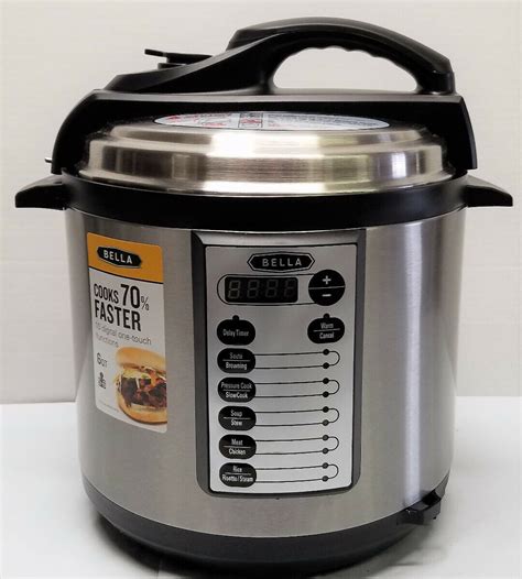 bella  quart stainless steel electric pressure cooker  bg