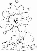 Coloring Heart Flower Shaped sketch template