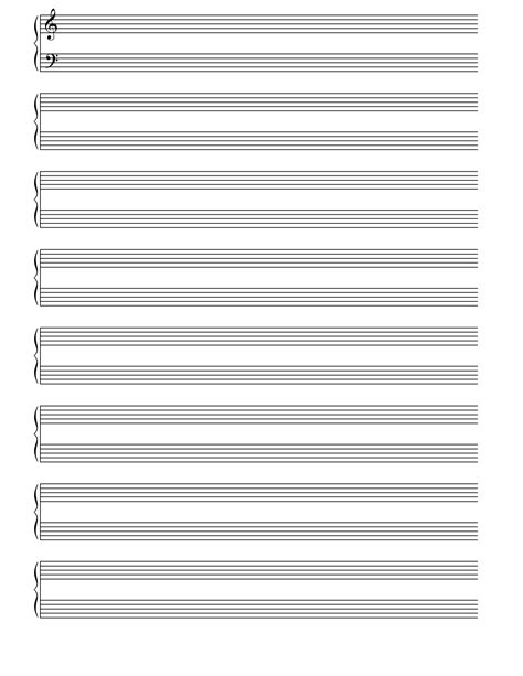 printable blank  sheets  piano