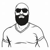 Bald African Bearded sketch template
