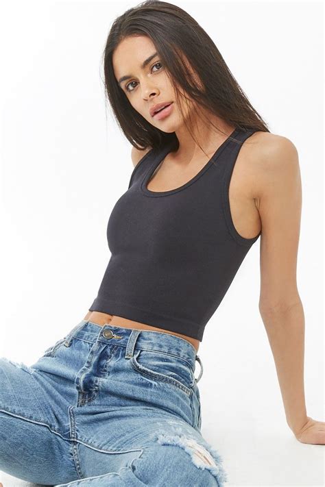 Seamless Scoop Neck Crop Top Forever 21 Attractive Clothing Women