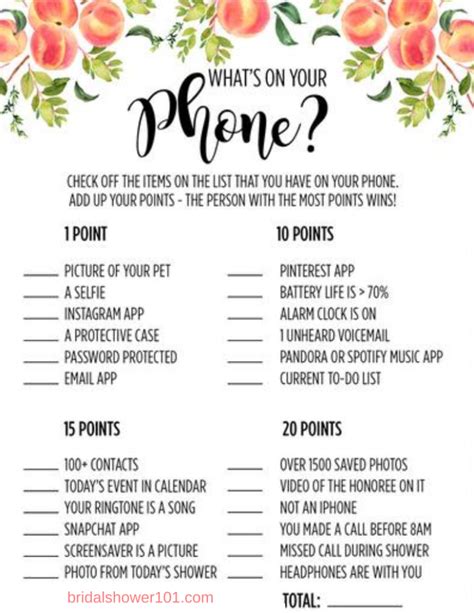 bridal shower game printables