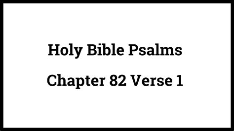 Holy Bible Psalms 82 1 Youtube