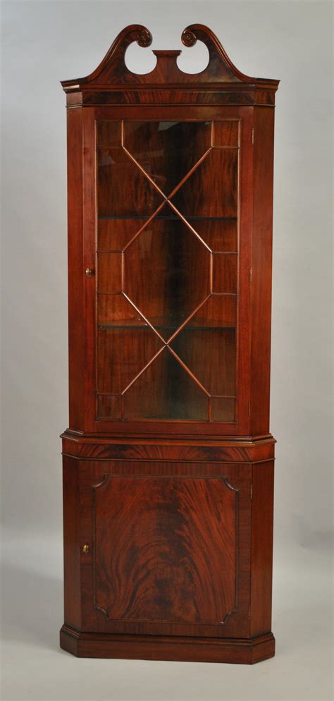 high quality single door mahogany corner cabinet