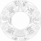 Calendar Aztec Sketch Coloring Ring Choose Board sketch template