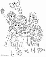 Lego Friends Coloring Pages Birthday Printable Cake Adults Kids sketch template