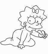 Simpson Maggie Simpsons Coloring Pages Crawling Cartoon Right Print Lisa Drawing Button Through Template sketch template