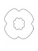 Coloring Remembrance Poppy Pages Simple Template Veteran Small Templates sketch template