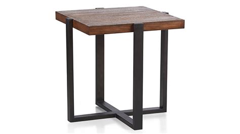 lodge square side table crate  barrel