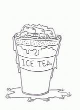 Tea Coloring Pages Ice Iced Color Sheet Drink Printable Sheets sketch template