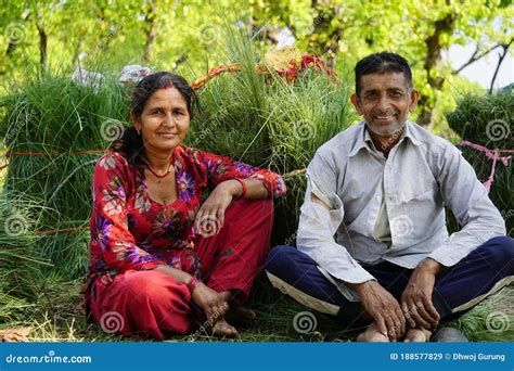 chitwan nepal 01 july 2020 nepali couple posing for a camera while