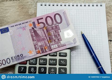 euro calculator notebook   close  stock photo image